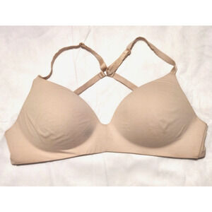 Victoria's Secret T-shirt Lightly Lined Wireless Bra Crisscross Straps Tan 32DD